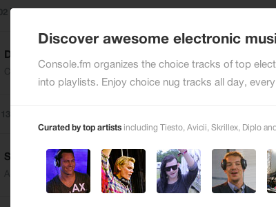 About Console.fm about artists avicii diplo electronic helvetica neue listen music skrillex tiesto