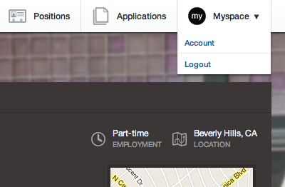 Logged in Header applytohere drop down dropdown geomicons header job board menu social media vector icon set startup