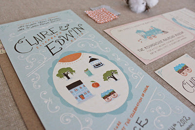 Savannah Wedding Invitation hand lettering illustration savannah wedding stationery