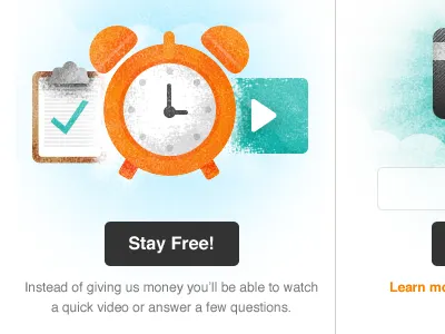 Givetime clipboard clock credit card grooveshark illustration payment video