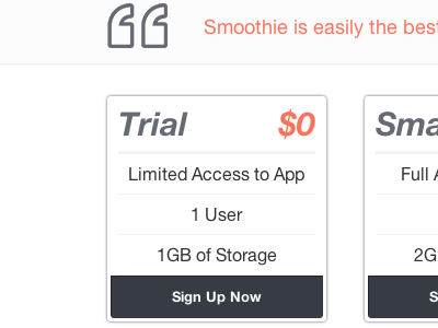 Responsive Smoothie Theme (Check attachment) button clean light minimal no gradients pricing table responsive theme white