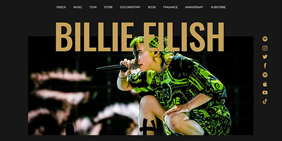Billie Eilish web concept art direction composition design digital art music typography ui we web
