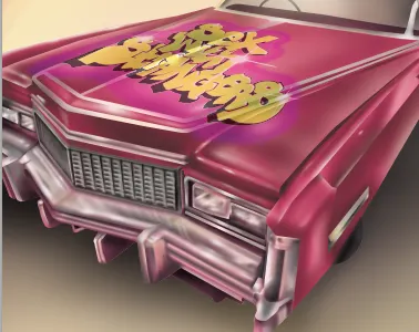 Sex With Strangers Cadillac airbrush cadillac graffitti hawaiian dream