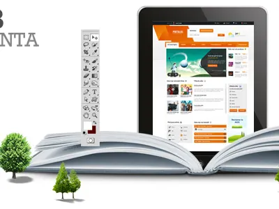 StudioPixel Shot clean fresh green layout orange pixel studio website