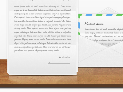 Services demo - 3 card letter newsletter paper texture wood