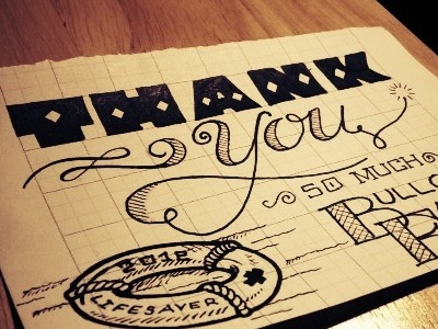 Thank You card custom lettering original thank you