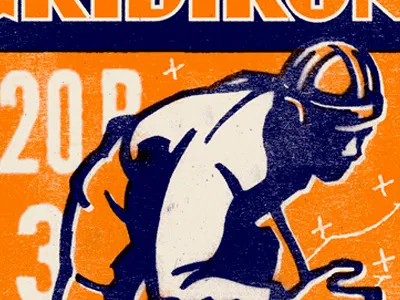 gridiron football illustration retro sports vintage