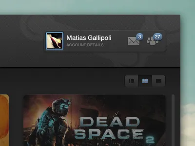 Steam Client blue clean dark gaming gray minimal soft steam