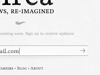 New Circa Splash Page buttons email field form light text white