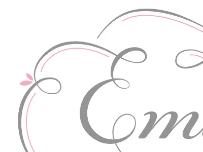 Emily Bat Mitzvah Logo bat mitzvah braizen garden invitation invite leaves logo pink script silver sophisticated typography