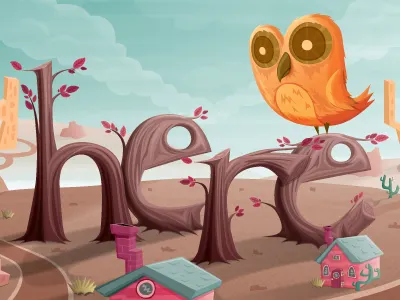 Here V2 art show here illustration otto owl vector