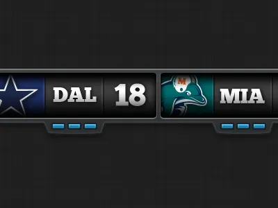 Score Ticker bar chunkfive dallas design gradient interface ios iphone miami nfl sports ticker ui