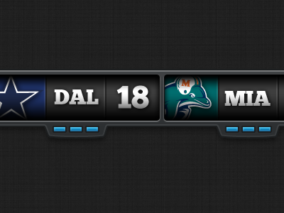 Score Ticker bar chunkfive dallas design gradient interface ios iphone miami nfl sports ticker ui