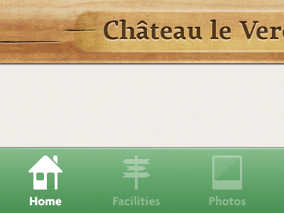 Navbar/Toolbar application camping iphone iphone 4 jelly labs navbar pinky von pout retina retina display toolbar user interface visual design wood