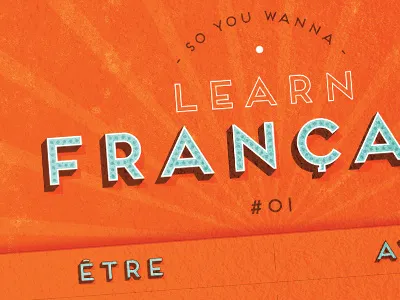 So You Wanna Learn Français #01 learn french play postcard typography