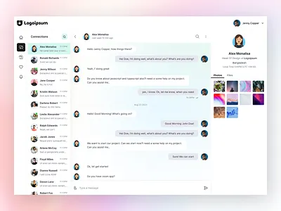 Chat App chat chat app clean website design message ui website design