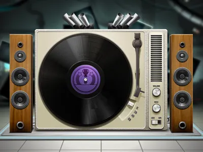 Record Player chad syme electrical laboratory machine plasma record player retro sci fi science speakers turntable voice studio xbox