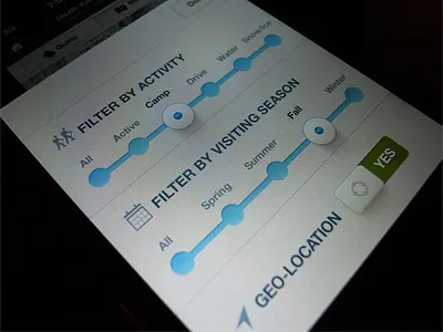 Filters app design helvetica interface ios mobile rally interactive ui ux
