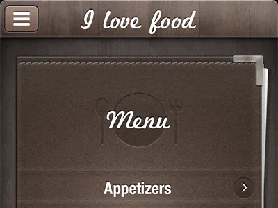 Restaurant food leather menu wood