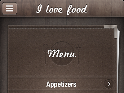 Restaurant food leather menu wood