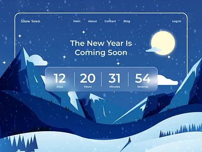 💫 This shot will shoot in 3…2…1… countdown design landing new year ui web website