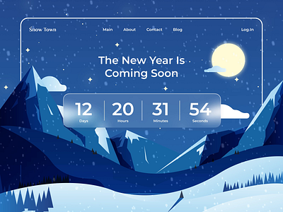 💫 This shot will shoot in 3…2…1… countdown design landing new year ui web website