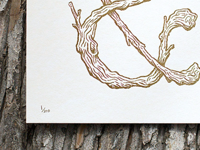 Amperbranch Print ampersand art letterpress poster print texture wood