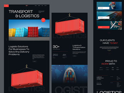 Ogio - Web Design for Logistic Company airfreight cargo cargo service company container corporate delivery delivery service landing page logistic website logistics logistics company package parcel shipment shipping shipping container shipping tracking transportation website