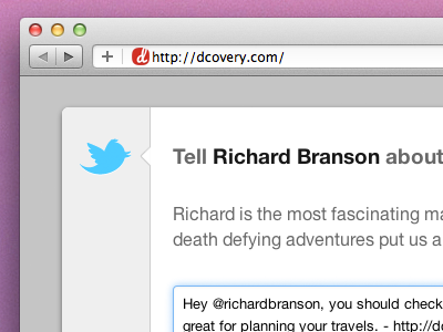 Dcovery Tweet Popup dcovery popup tweet twitter