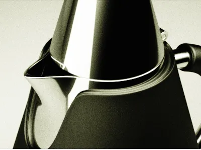 Cone Teapot 3d black chrome device household photorealism realism render