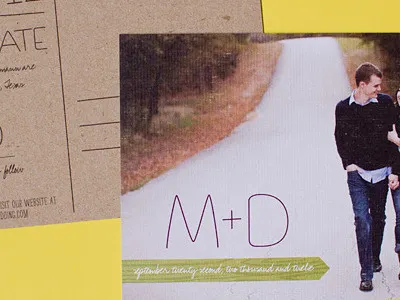 Meghan & Dave's Save the Dates postcard save the date