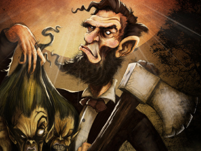 Abraham Lincoln - Vampire Hunter abe abraham comic dark fantasy horror hunter illustration lincoln painting scary scifi vampire