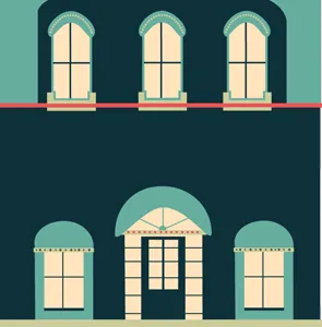 Architecture Illustration (house) Final Version 2d architecture cute flat illustration illustrator illy michigan process progress retro romeo series shapes simple style two toned vector vintage