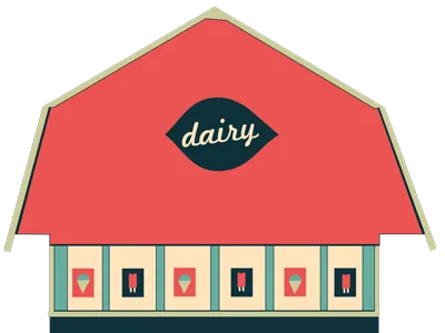 Dairy Freeze Illustration 2d architecture cute flat illustration illustrator illy michigan process progress retro romeo series shapes simple style two toned vector vintage