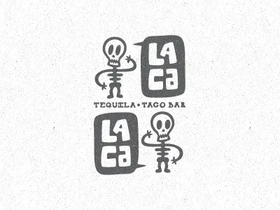 Lacalaca New Direction bar branding corporate identity design agency food hand drawn logo logo design matt vergotis mexican restaurant skull speech bubble texture verg verg advertising weathered