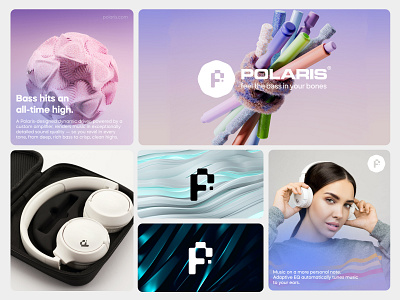 Polaris - Brand identity 🎧 awsmd beats brand guide branding digital gradient graphic design headphones identity logo modern music speakers spotify startup styleguide visual identity wordmark