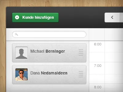 Shot buttons calendar drag drop pattern search ui wood