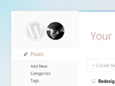 Wordpress Re-Imagined admin editor flat hover textfield ui wordpress