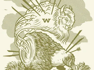 N. American Ghost Bison beeteeth ghost bison illustration salt lake city west