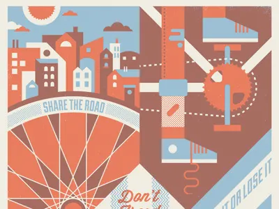 Don't Tread On Me bike design illustration pinchflat poster