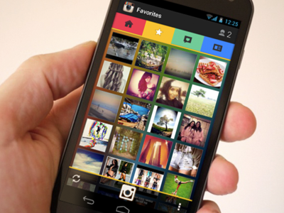 Instagram for Android Fun action bar android grid instagram mockup tabs ui