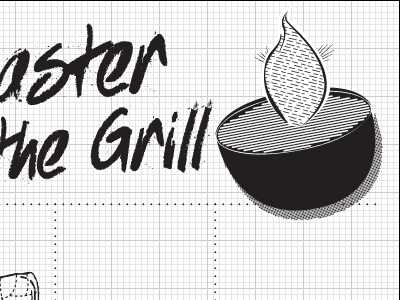 BBQ Poster in Progress bbq illustration lickety split poster summer