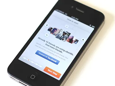 Just connect your Facebook! button connect facebook friends iphone twitter welcome wizard