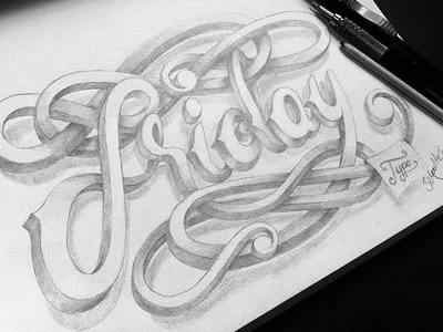 Friday Type 4 - marceloschultz.com design friday illustration lettering pencil schultz sketch type typography