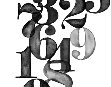 black and white numbers black bold number watercolor