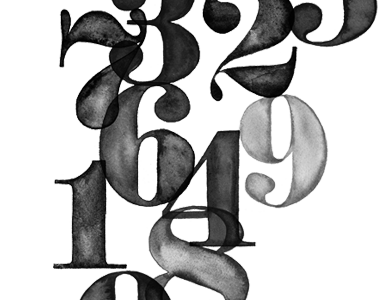 black and white numbers black bold number watercolor