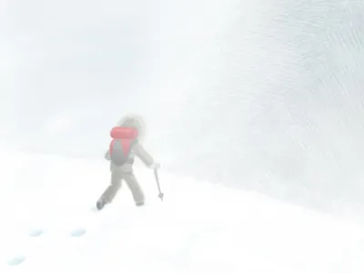 Yeti in the Mist Painting digital mist painting white yeti