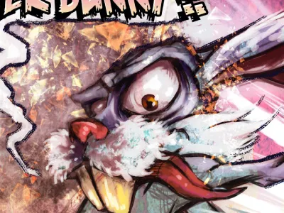 The Easter Bunny bunny character character design comic dark digital art easter easter bunny eggs fantasy horror illustration painting rabbit stained glass