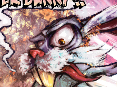 The Easter Bunny bunny character character design comic dark digital art easter easter bunny eggs fantasy horror illustration painting rabbit stained glass