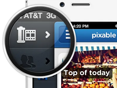 Pixable concept closeup coming css css3 frame html html5 icon iphone photo pifffle pixable soon ui web
